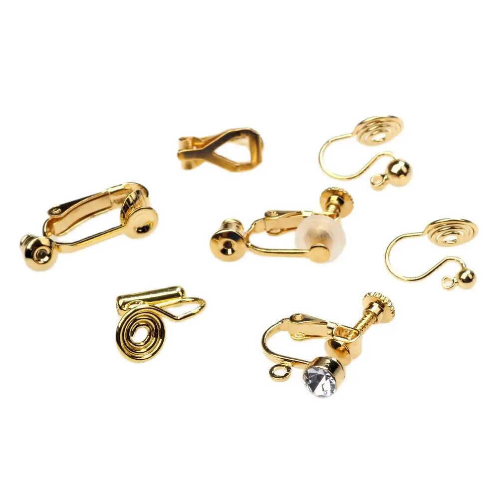 2pcs/4pcs/Lot Ear Clip Stainless Steel Plating Real Gold Earrings Findings DIY Variety Of Styles Handmade Jewelry Making Parts