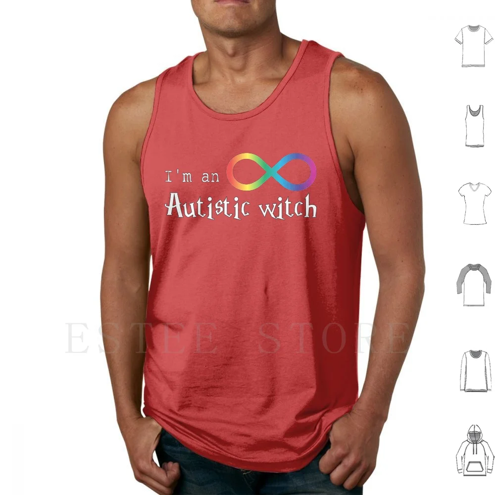 Autistic Witch Tank Tops Vest Cotton Autism Pride Positivity Acceptance Actuallyautistic Neurodiversity Neurodivergent Autism
