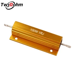 2PCS RX24-100W high power resistor 0.1R3R1R2R300R10R4R50R1K6R 0.5R 8ROhm 47R20R1K20K heat dissipation aluminum case resistor