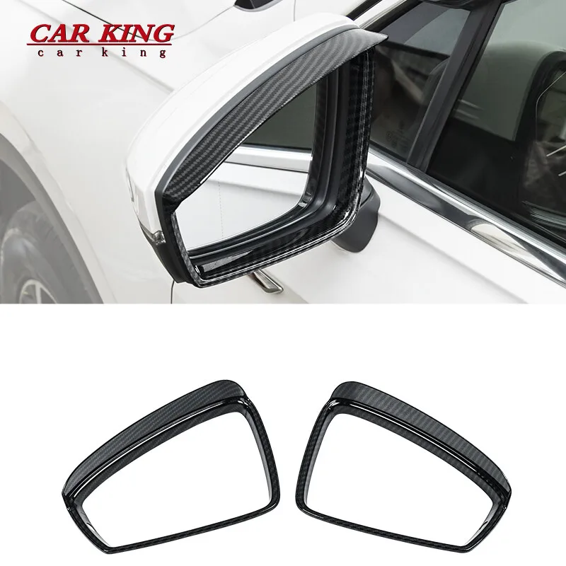 

For Volkswagen VW Tiguan MK2 2017-2020 ABS Carbon fibre Rearview mirror rain eyebrow Sunny visor Cover Auto Accessories 2pcs