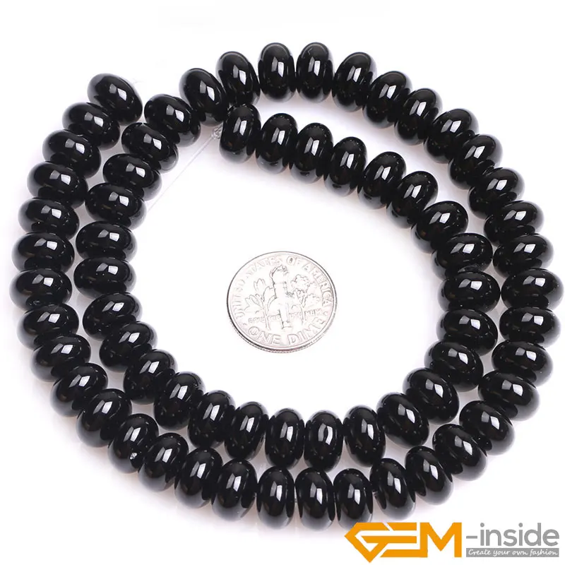 Rondelle Spacer Black Agates Beads Natural Stone Beads DIY Loose Beads For Jewelry Making Strand 15 Inches Free Shipping