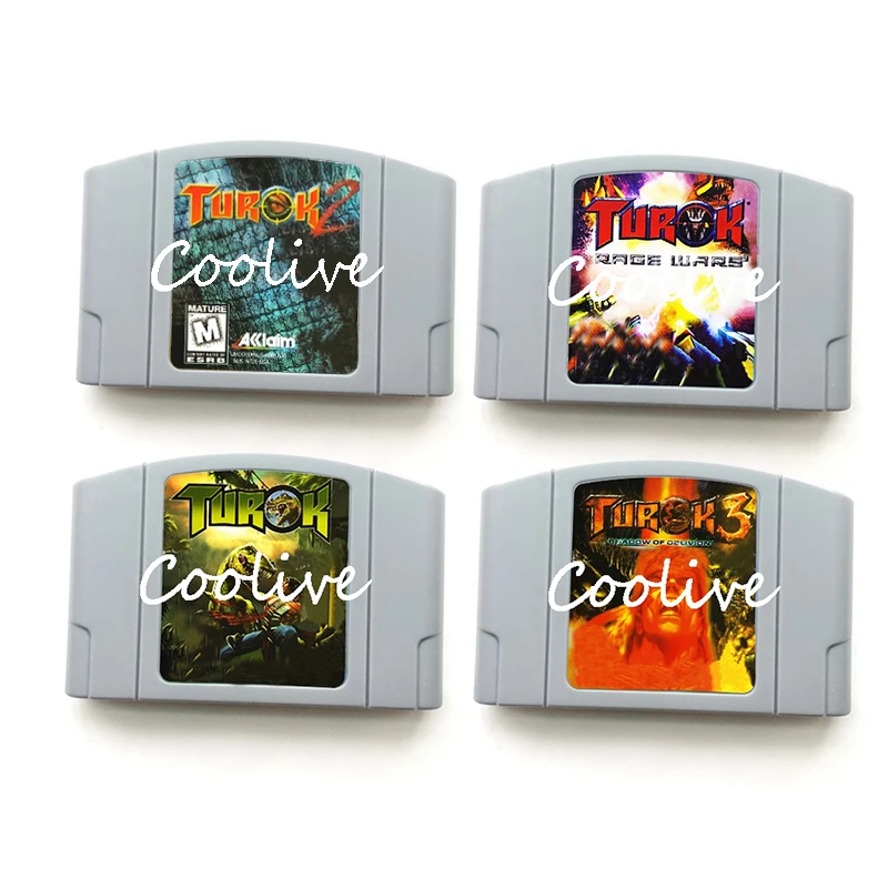 

Turok Series Seeds of Evil Shadow of Oblivion Video Game Accessories Memory Cartridge Card for 64 Bit Console US NTSC Version