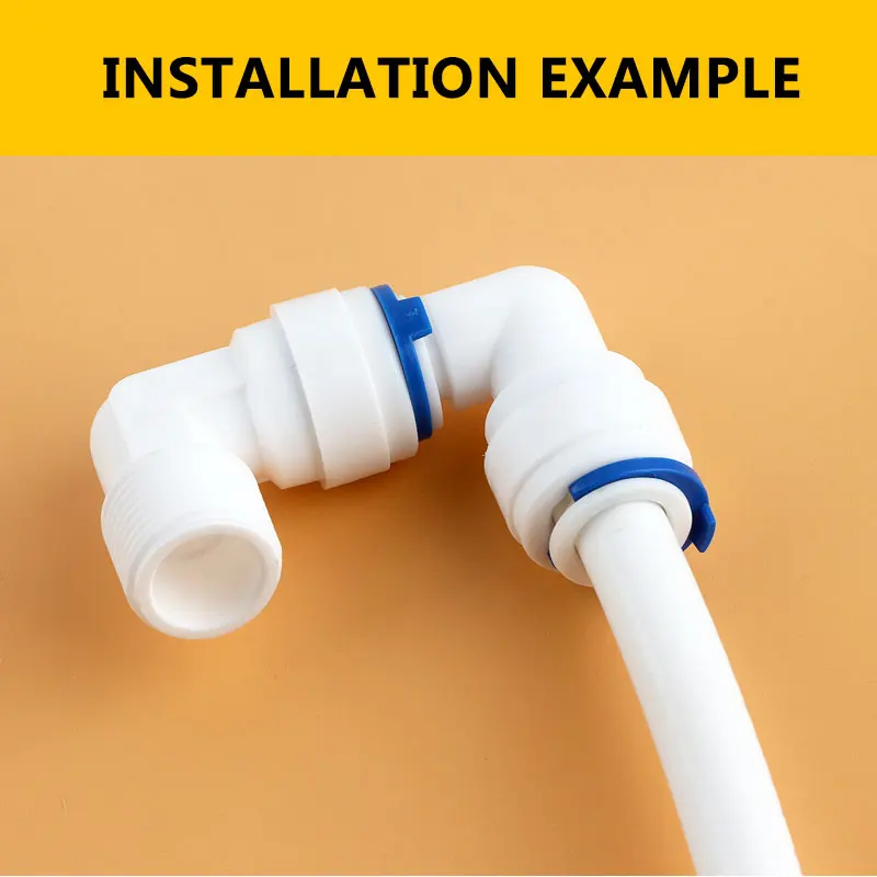 3/8 "-3/8" Boltข้อศอกQuick Connect 1166ท่อHard Plug Jointเส้นผ่าศูนย์กลาง9.5มม.Aquarium ROระบบReverse Osmosis