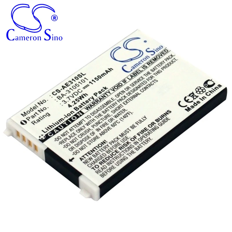 CameronSino Battery for Acer E300 E305 E360 fits Acer BA-3105101 GPS, Navigator battery 1150mAh 3.70V Li-ion Black