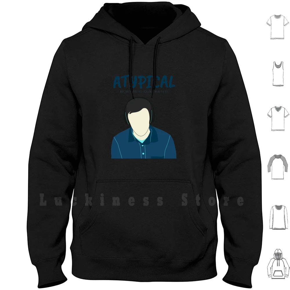 

Atypical Hoodies Long Sleeve Atypical Serie Netflix Autism Penguins Note Earphone Family Different