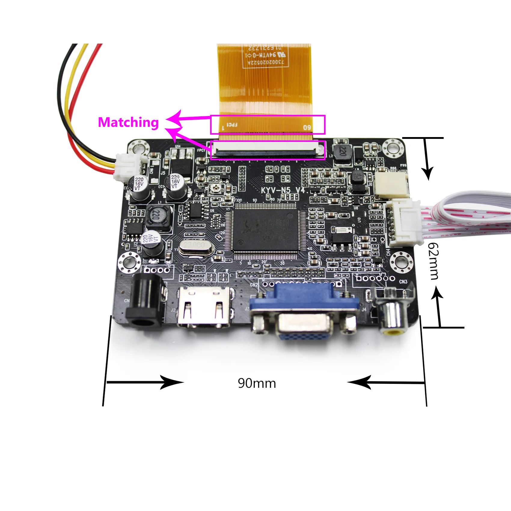 10.3 "CLAA103WA01 xn 1280 × 480液晶輝度800cdとHD-MI vga av lcdコントローラボード屋外高輝度