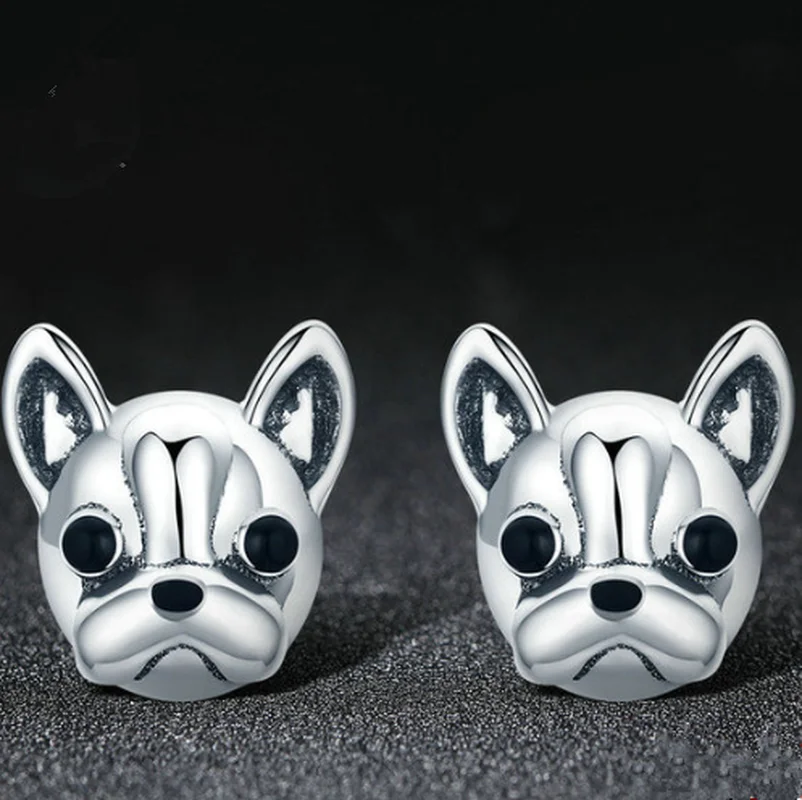 Personalized Design Trendy Cute French Bulldog Animal Small Stud Earrings Men Women Casual Party Gifts Daily Wear Jewelry