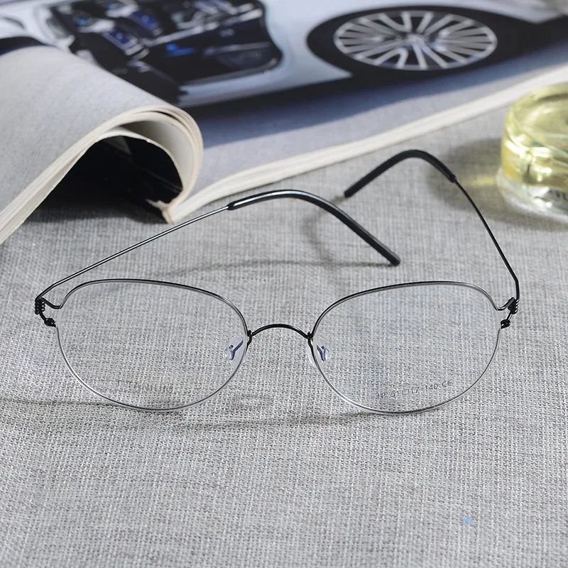 Screw free creative glasses and personalized frames for men and women with retro elliptical myopia frames and ultralight glasses