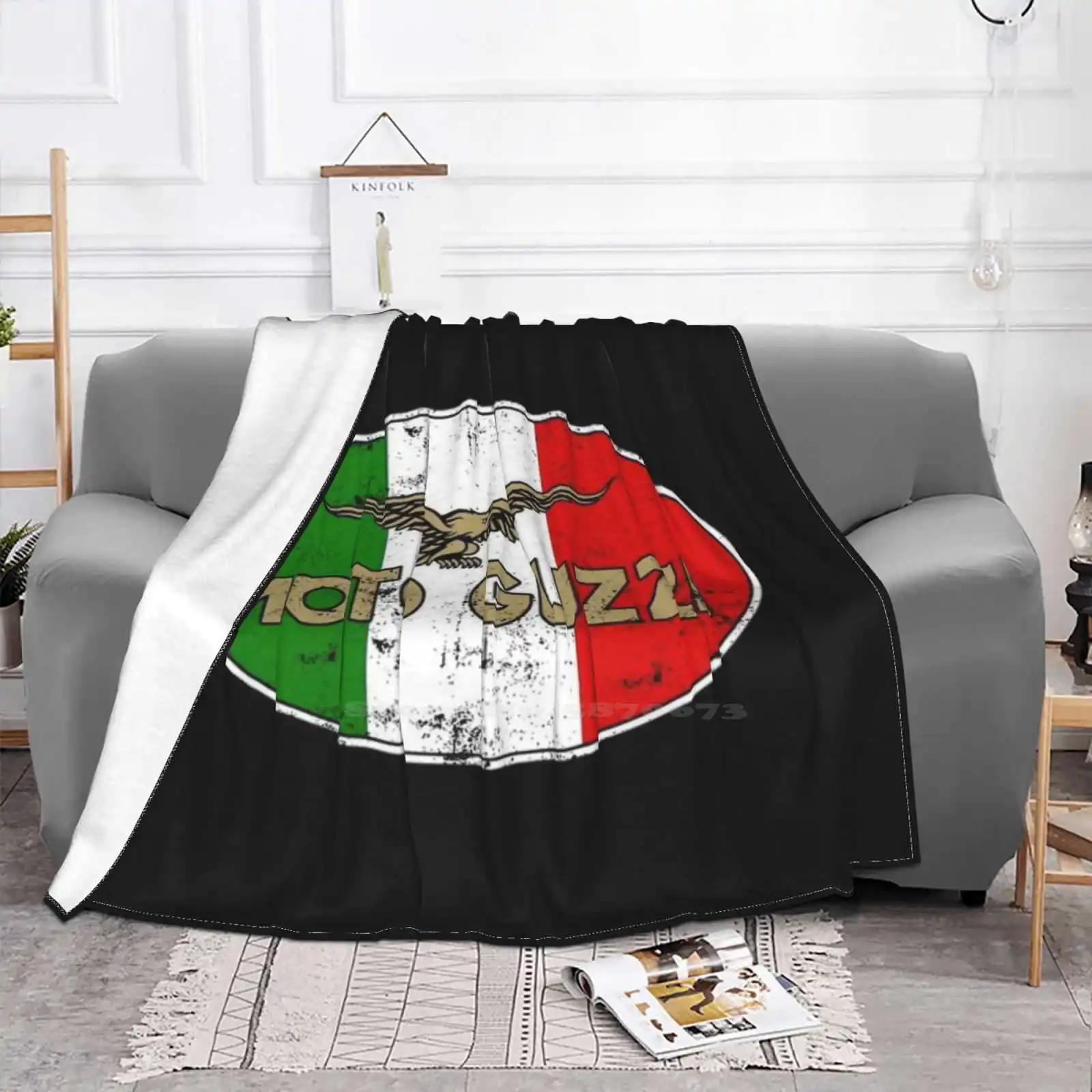 Moto Guzzi-Vintage Classic Motorcycle Logo Soft Warm Throw Blanket Diavel Motorcycle Life Trendy Guzzisti Nomads Motorcycles