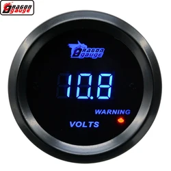 Dragon 52mm Blue LED BackLight Auto Car Motorcycle 12V Digital Voltage Volt Gauge Measurement Range 8-18V Meter