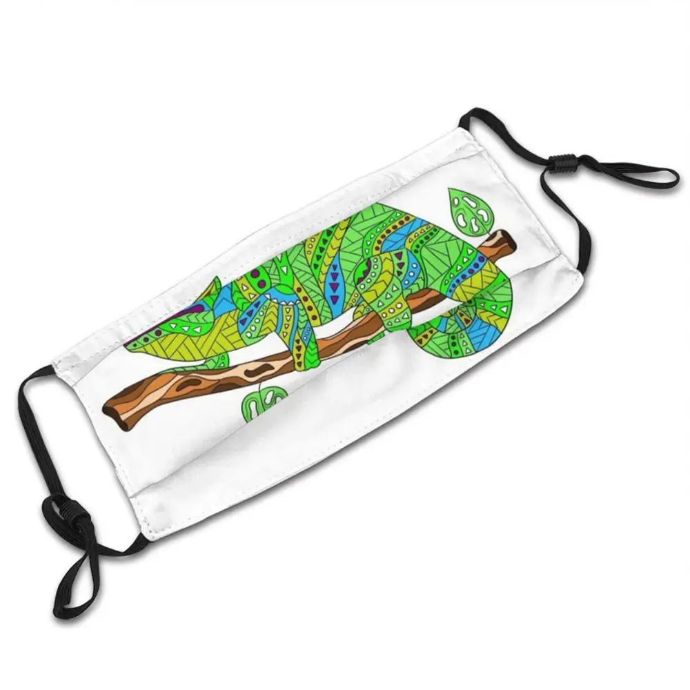 Masque de caméléon ethnique pour adultes et enfants, lavable, filtre Pm2.5, Logo créatif, amusant, amoureux