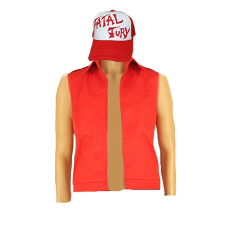 Chaqueta de rizo Bogard para hombre y mujer, chaleco rojo sin mangas, sombrero de copa, disfraz de juego para Cosplay