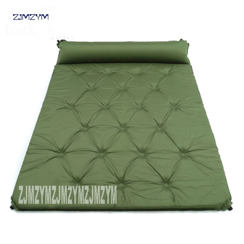 

2 person automatic inflatable mattress self inflating hiking travel fishing beach cushion BBQ mat outdoor camping pad ArmyGreen