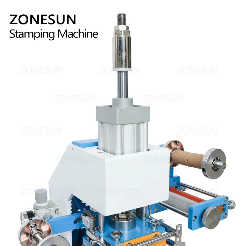 ZONESUN ZS-819E Pneumatic Stamping Machine Leather LOGO Creasing Machine Pressure Words Machine Stampler Name Card Stamping