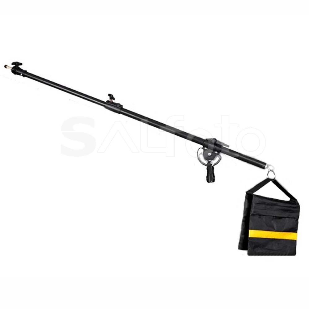 Pro Heavy Duty 158cm Metal Top Light Cross Bar Telescopic Boom Arm w/ Sandbag for Photo Studio Flash Video Lighting Softbox