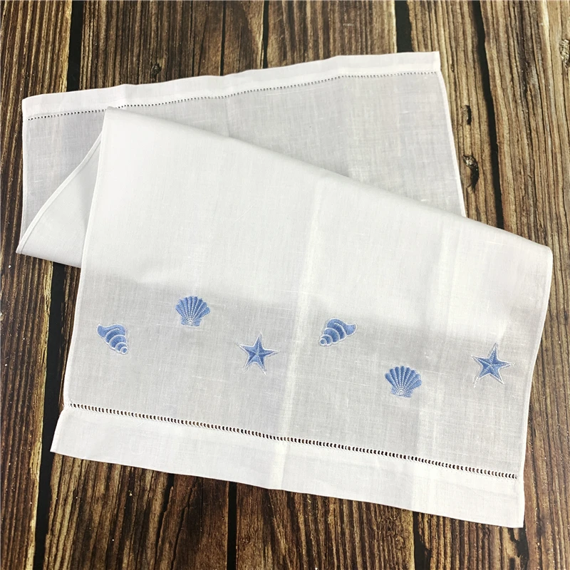 Guest Towels Linen Hemstitched Tea Towel -14