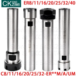 C8 C11 C16 C20 C25 C32 ER8 ER11 ER16 ER20 ER25 ER32 ER40 M A UM 100L 150L C-ER collet extension rod with straight shank CNC Tool