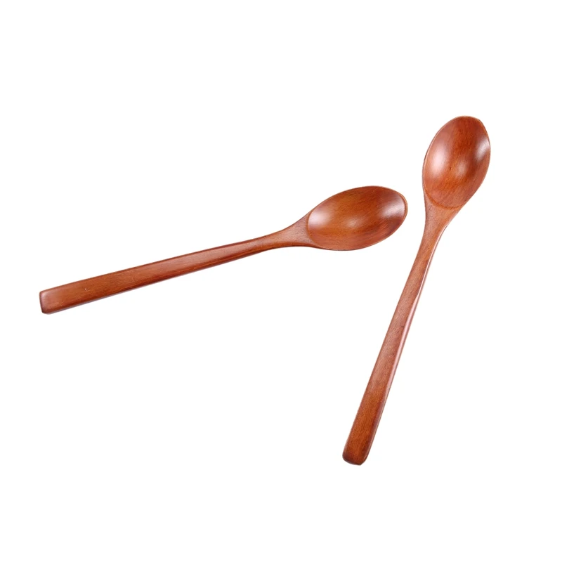 Cucchiai di legno, 6 pezzi cucchiai da minestra di legno per mangiare mescolando, cucchiaio da cucina con manico lungo
