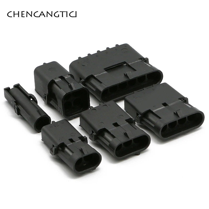 1 Set 1 2 3 4 6 Pin Way Delphi GM Automotive Female Male Weather Pack Electrical Socket Plug Automobile Connectors