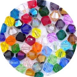 Perles de verre Bicone à facettes de 3 4 6mm, perles d'espacement en cristal tchèque pour la fabrication de bijoux, accessoires de Bracelet et de collier