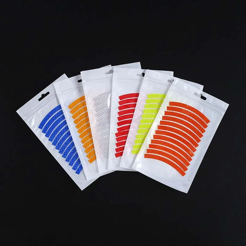 Bicycle Reflective Tape Wheel Decals Safety MTB Bike Reflective Stickers Cycling Wheel Adhesive Strips Bike Accessories BC0194