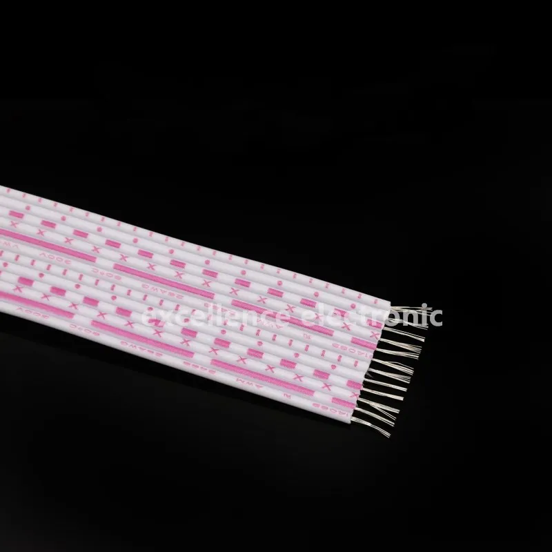 1 meter UL2468 Flat Ribbon Cable 26AWG LED Display Screen 2.54mm Red And White PVC Ribbon Cable 4P 5P 6P 7P 8P 9P 10P 12P