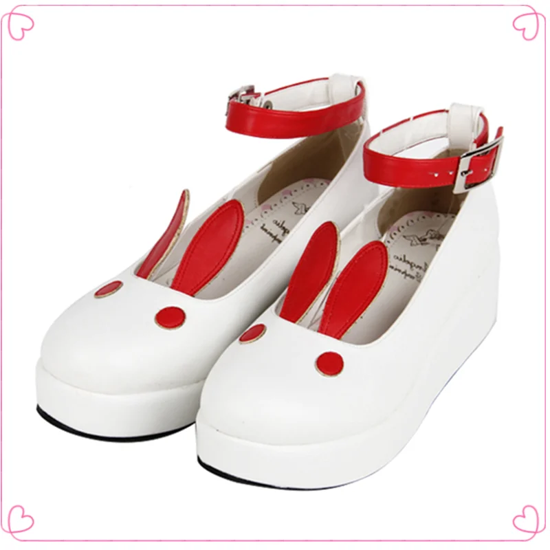 

Ankle strap COS rabbit ears cute Lolita shoes female Princess Kawaii Girl Women Shoes Vintage Sweet cute girl Shoes Anime