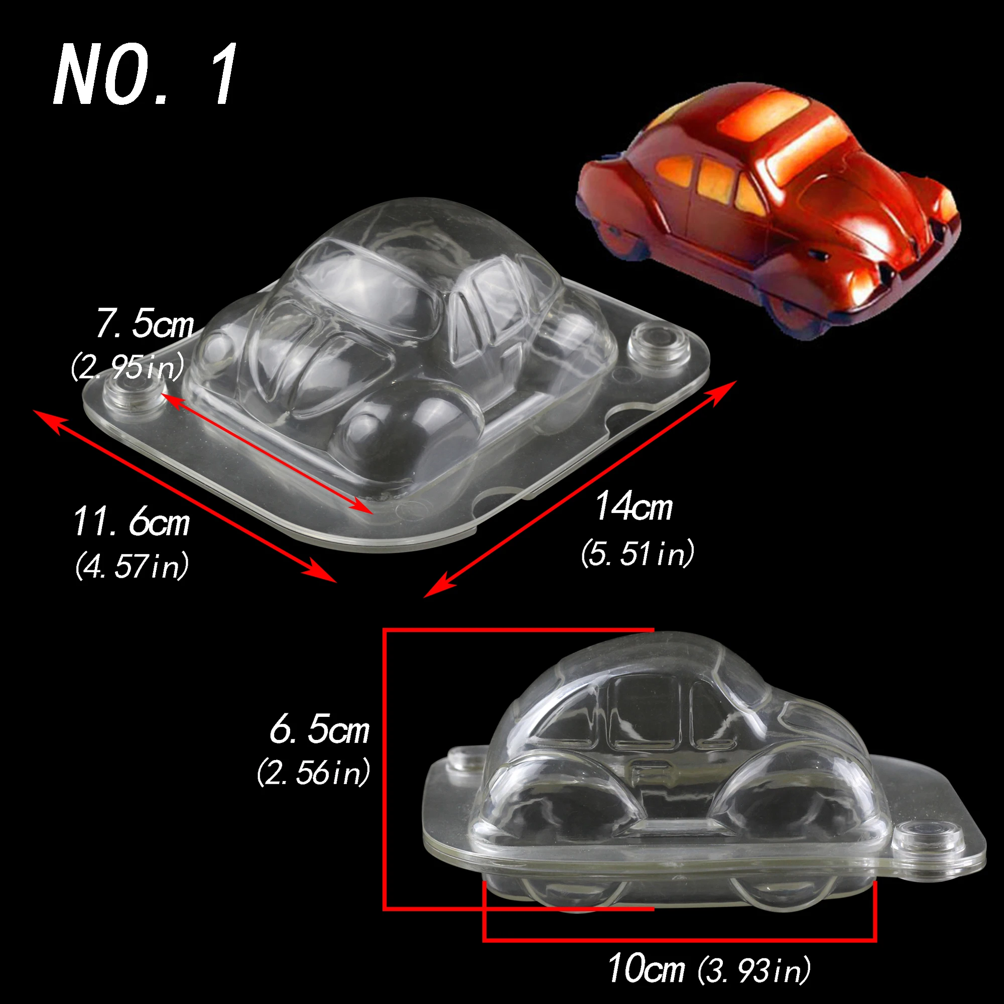 3D car shape  Polycarbonate Chocolate Moulds Chocolate Candy Bars Molds Tray Polycarbonate Plastic Form Flowers Baking Pastry Ba