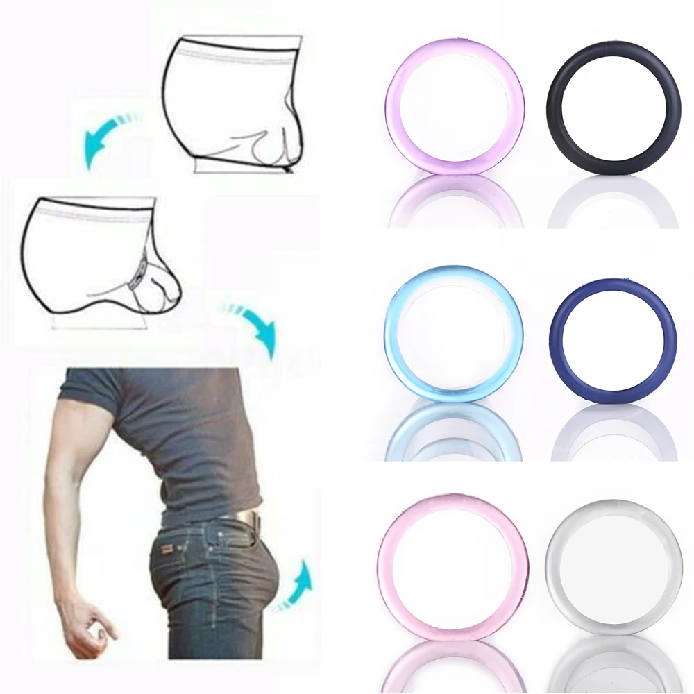 1/6pcs Gay Silicone Thongs Men\'s See-through Panties Sex Delay Ring Men Sexy Transparent High Elastic Thong G-strings Ring SM