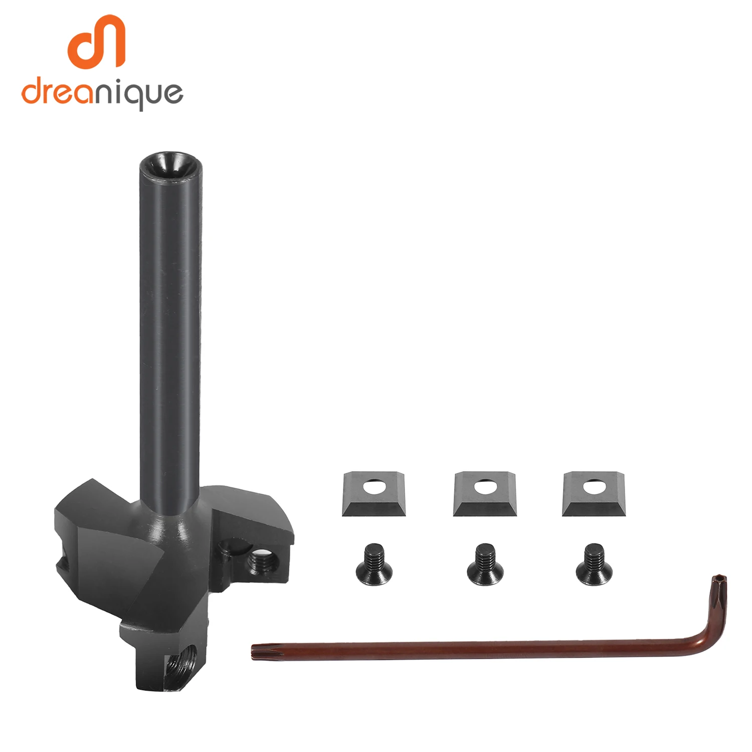 Dreanique 3-Flute Wood Planer Bit 35mm 60mm Cutting Diameter 8mm 12mm Shank Spoilboard Surfacing Router Bit Insert Carbide Slab