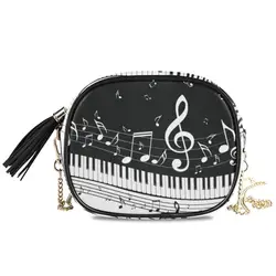 ALAZA Leather Crossbody Bags For Women Chain Messenger Shoulder Bag Music Note Piano Ladies Purses and Handbags Cross Body 2020