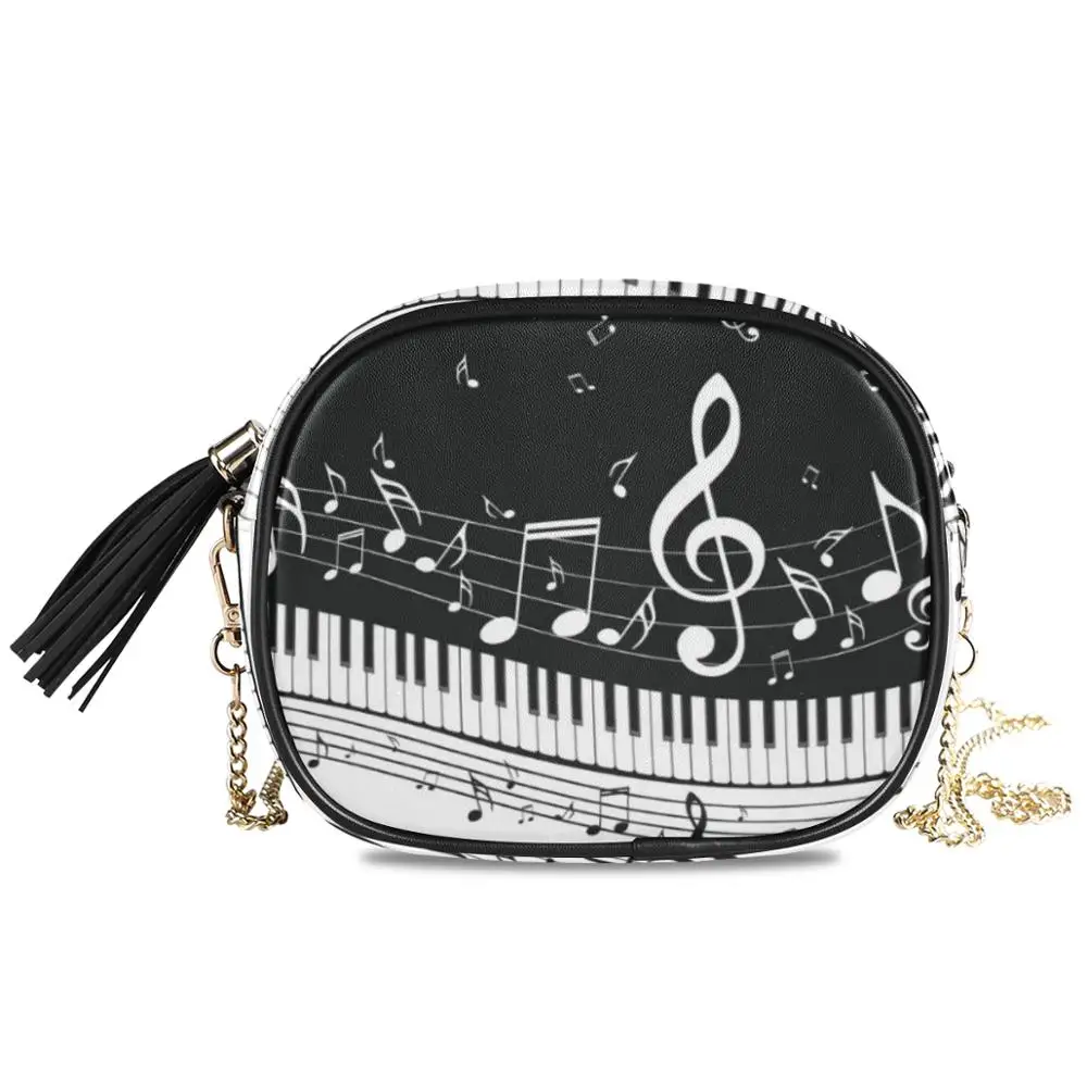 ALAZA Leather Crossbody Bags For Women Chain Messenger Shoulder Bag Music Note Piano Ladies Purses and Handbags Cross Body 2020