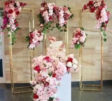 

Wedding Birthday Party Metal Plinth Flower Rack Square Arch Stand For Balloon DIY Prop 200 CM Tall Grand Event Stage Iron Frame