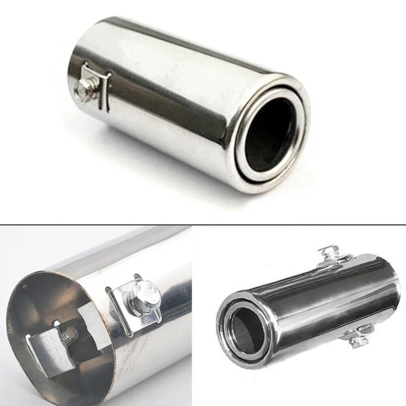 1pcs Universal Stainless Steel Car Rear Round Exhaust Pipe Tail Muffler Tip Durable High Quality Exhaust System Car Accessories