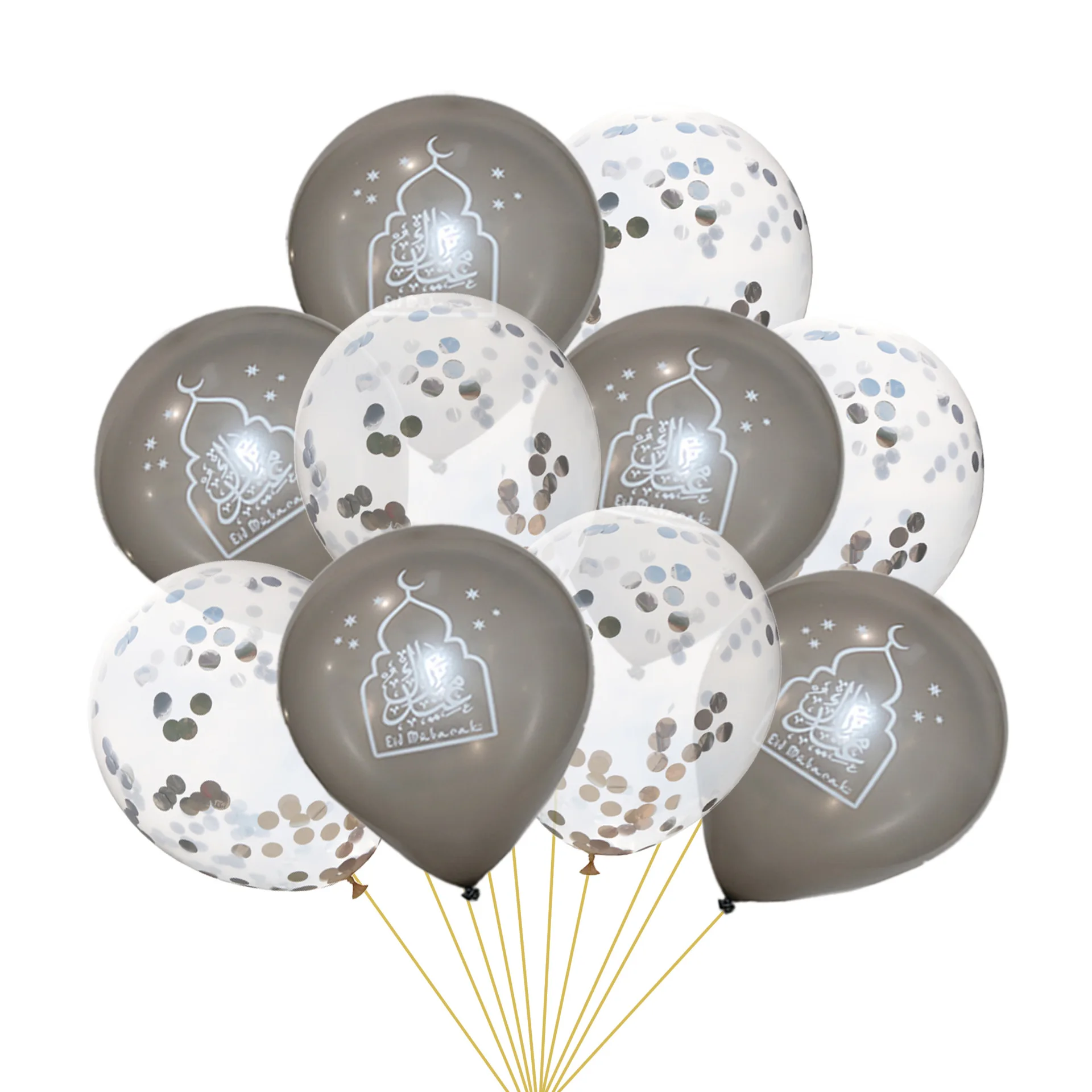 10 шт., декоративные блестящие серебряные и золотые воздушные шары для исламских мусульманских электронных сигарет