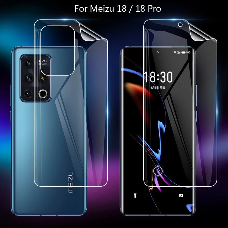 For Meizu 18 18s Pro 18x Meizu18 5G Clear TPU / Matte Anti-Fingerprints Hydrogel Full Cover Soft Screen Protector Film Not Glass