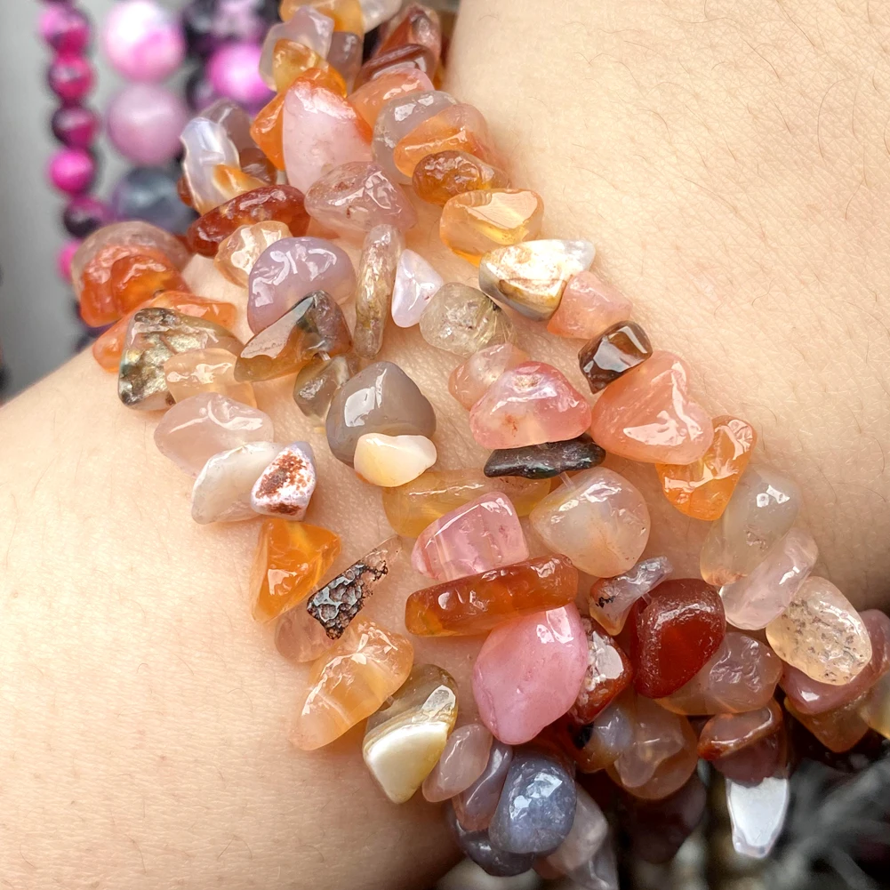 الطبيعية 3-12 مللي متر غير النظامية الحصى الجزع حجر الخرز رقائق فضفاضة الخرز الخرز لصنع المجوهرات عقد دي اي واي سوار الإكسسوار #6