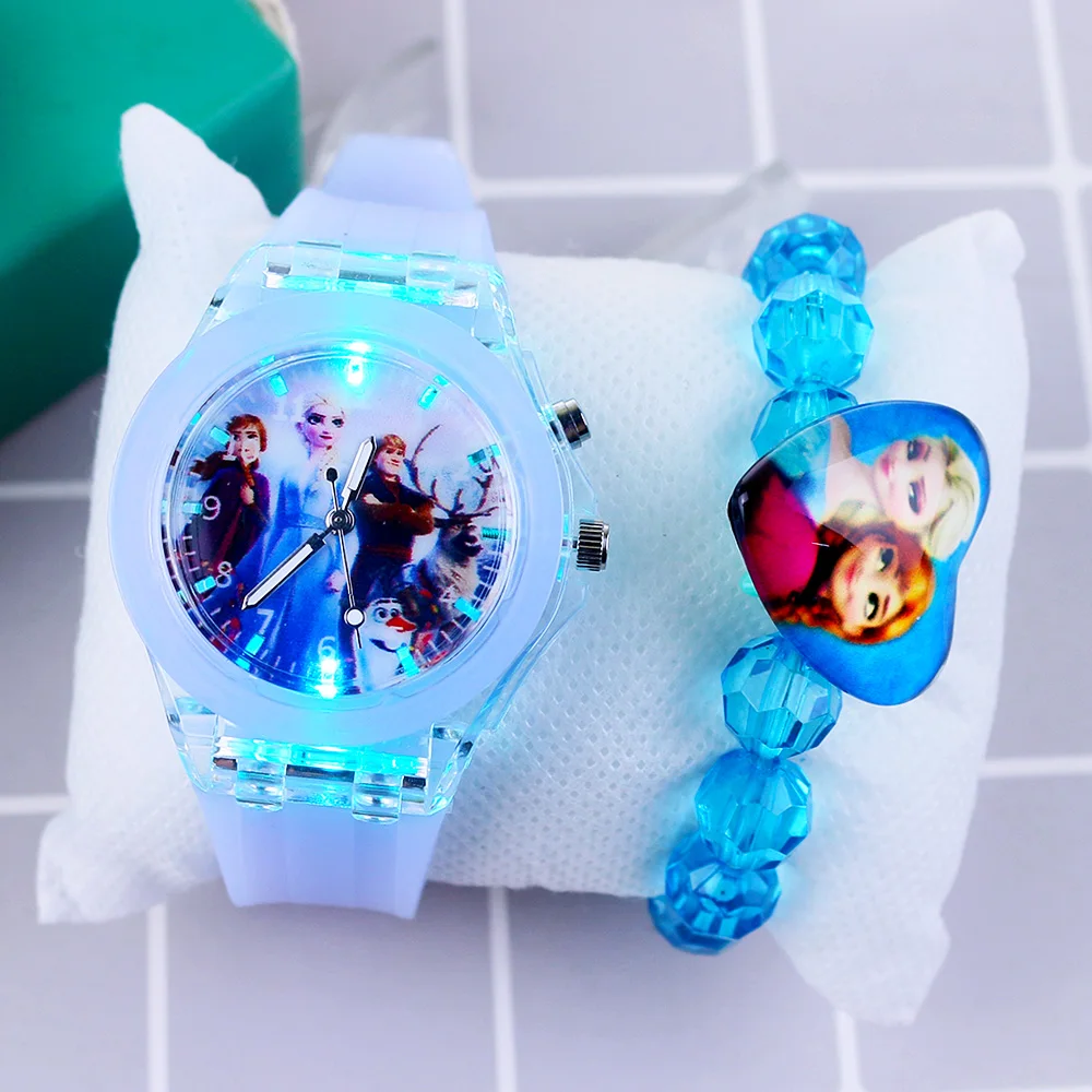 Blitzlicht Kinderuhren mit Armband Silikonarmband Prinzessin Elsa Frozen Sophia Mädchenuhr Studentenuhr reloj infantil