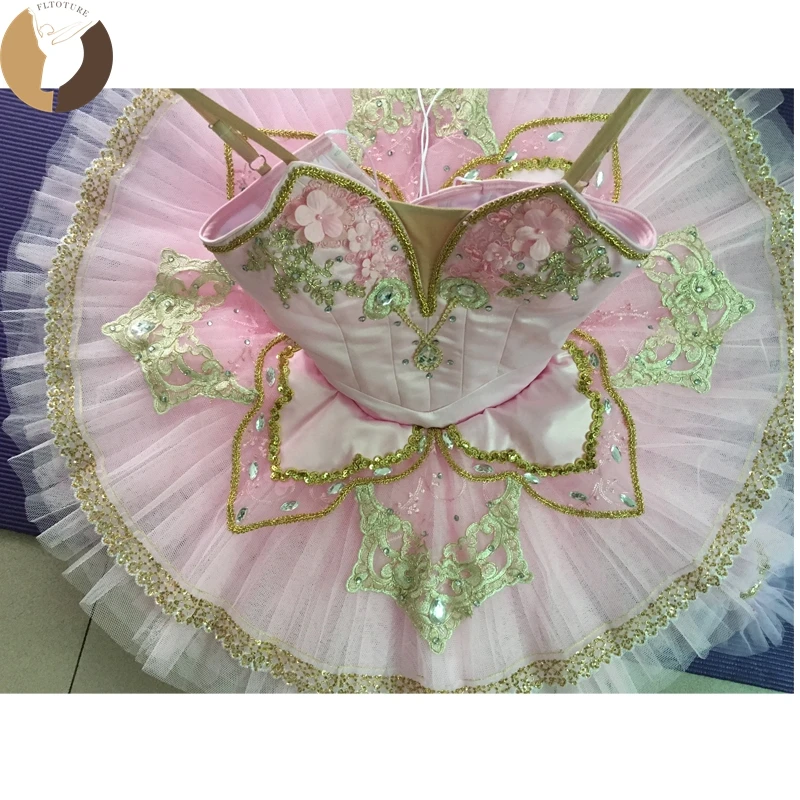 FLTOTURE Sleeping beauty Costumes For Sale Adult Pink Ballet Tutus Child Ballet Competition Pancake Platter Tutu Dresses