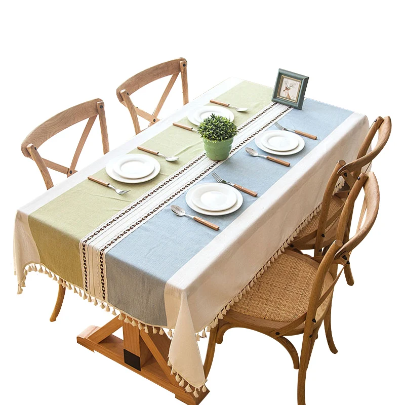 140*250cm Large Size Grey/Coffee/Blue/Green Plaid Rectangle Household Tablecloth Home Dining Room Decor Table Cloth Cover