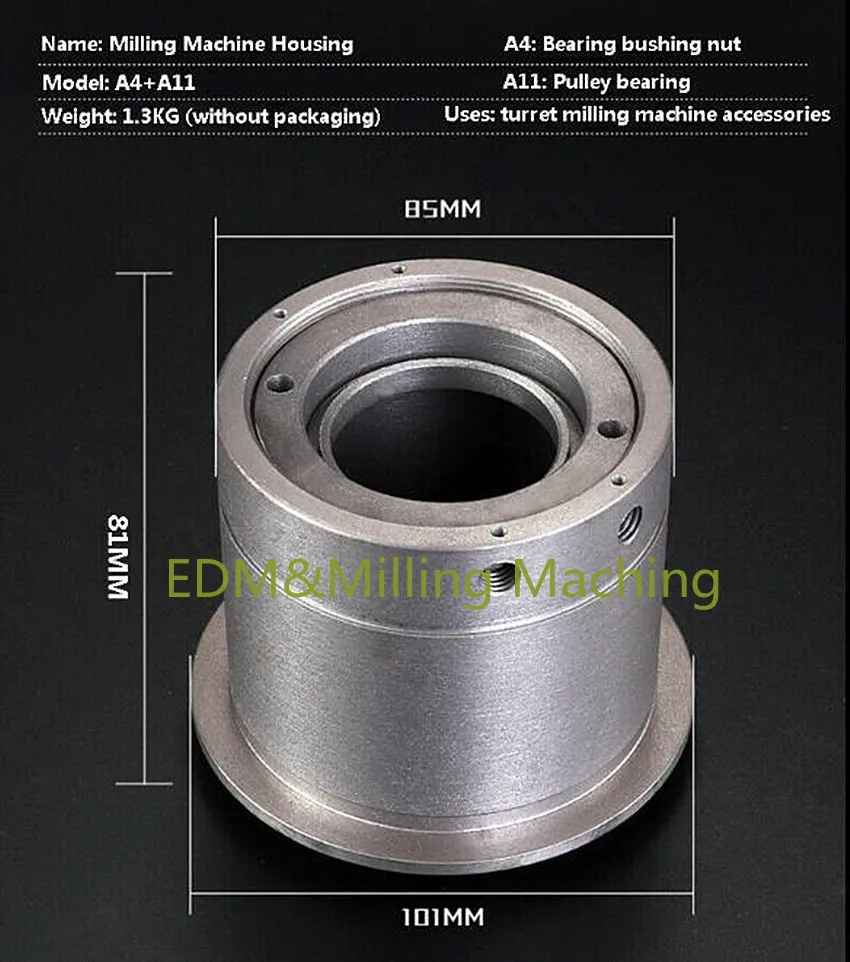 

CNC Milling Machine Part A4+11 Spindle Pulley 6206 Bearing Sleeve For Bridgeport Mill Tool