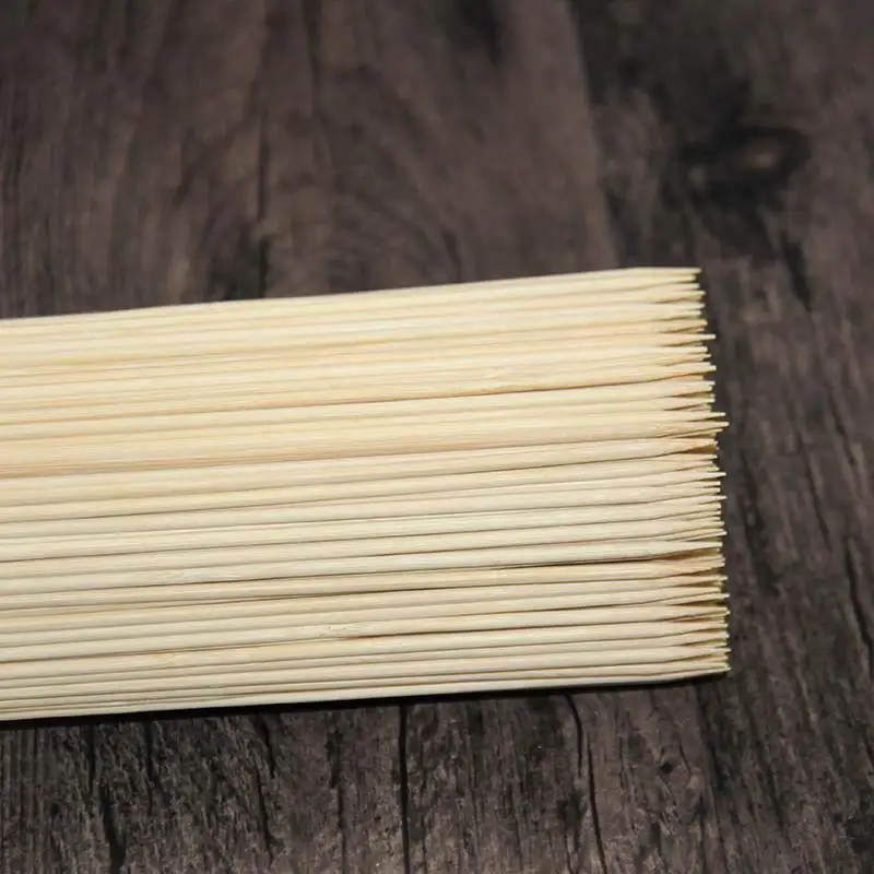 25/30cm 100pcs Bamboo Wooden BBQ Skewers Food Bamboo Meat Tool Barbecue Party Disposable Long Sticks Catering Grill Camping