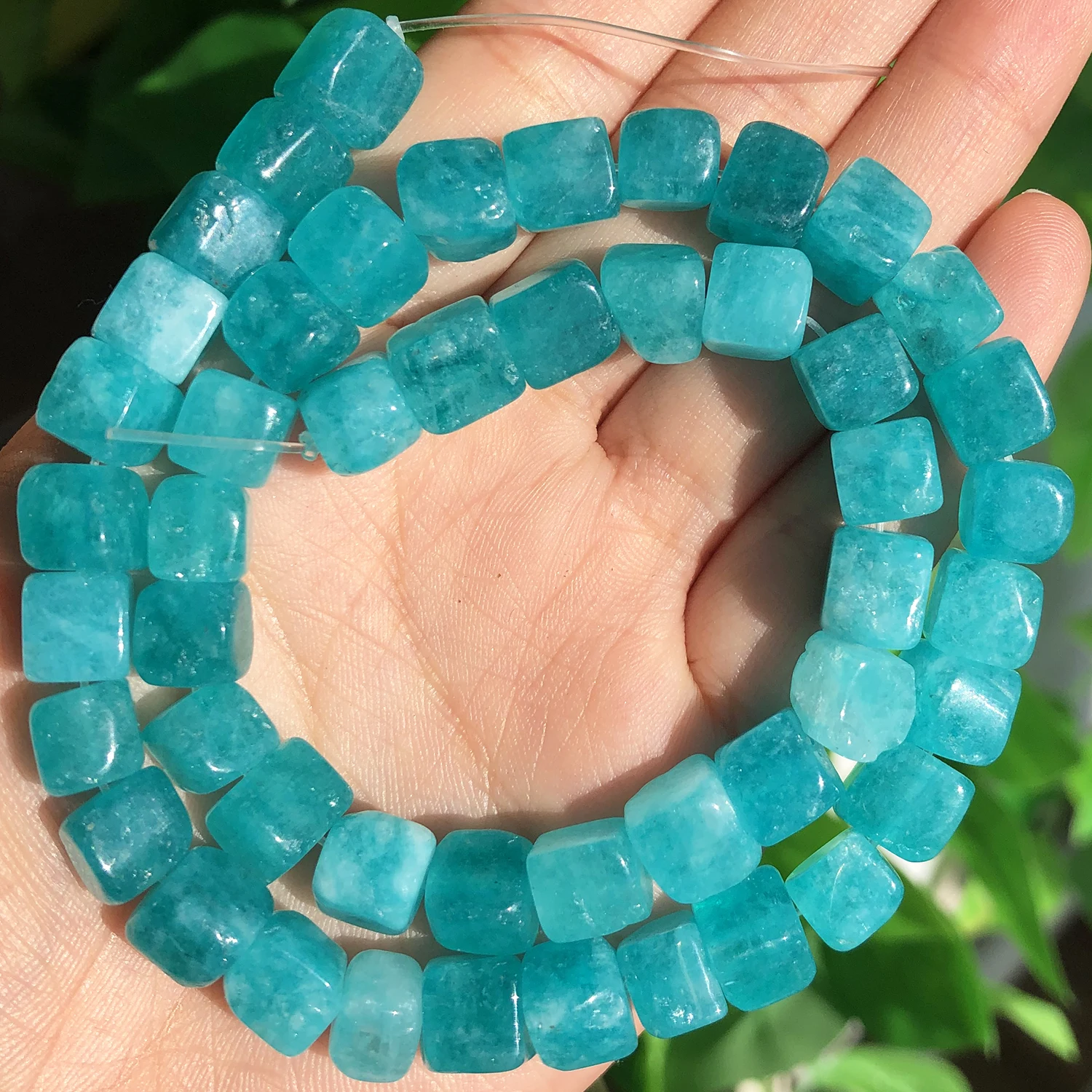 8mm Quadratische Aquamarin-, Morganit-, Turmalin-, Peridot-, Apatit-Steinperlen, Natürliche Lose Perlen für Schmuckherstellung, Armband-DIY – Detail 9