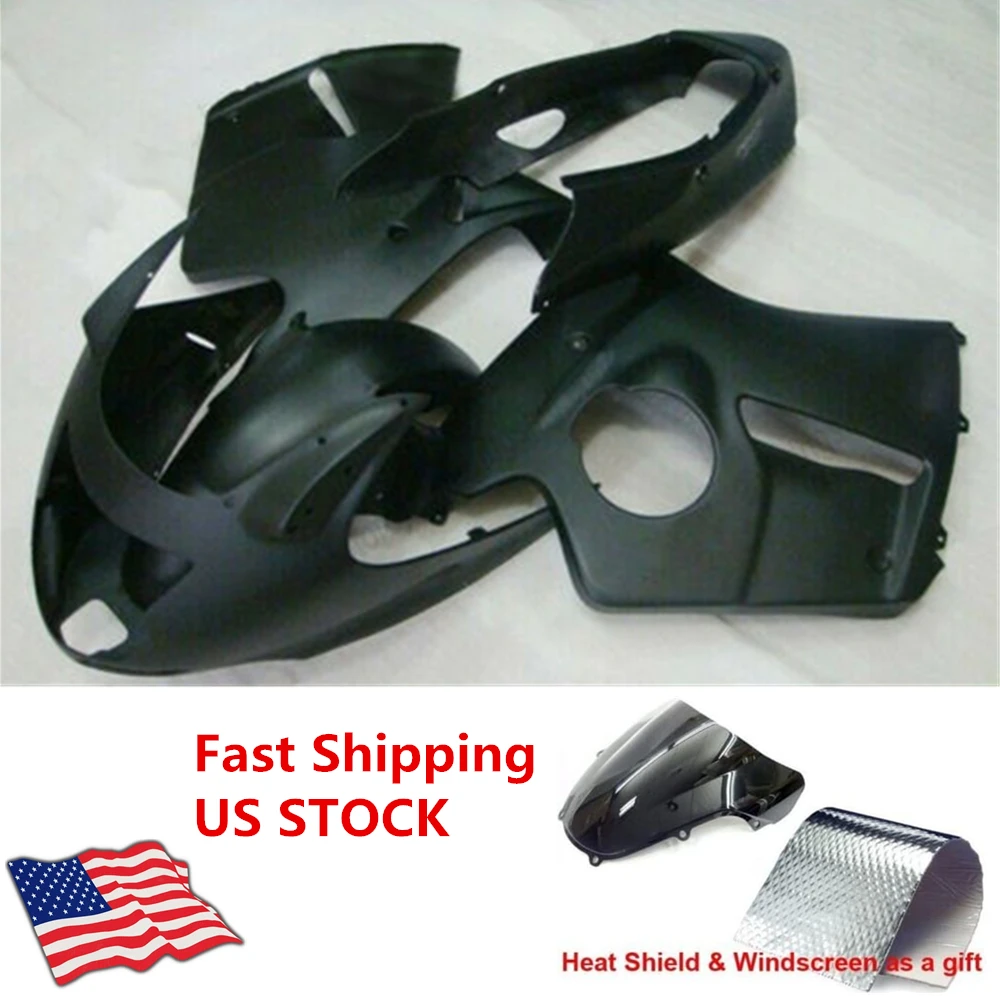 Matte Black Moto Full Fairing Injection Bodywork Kit with Windscreen for Honda CBR1100XX BlackBird 1996-2007 2003 2004 2005 2006