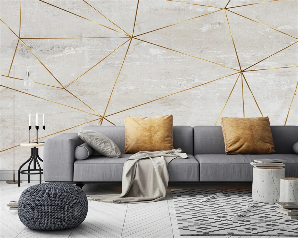 beibehang Custom modern nordic retro abstract papel de parede geometric lines tv bedroom background wallpaper