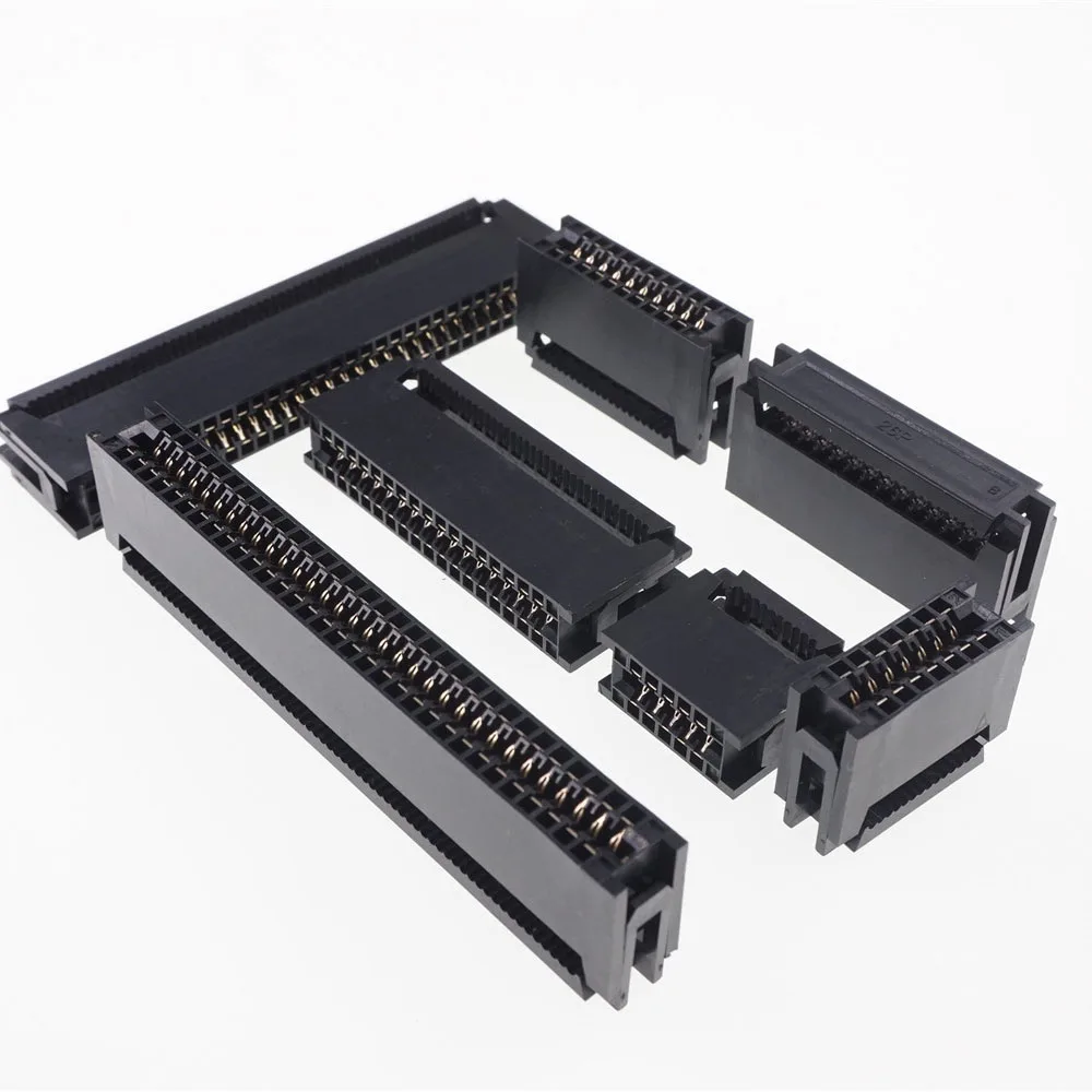 20 Pcs 2.54 MM Pitch Edge Card Type Ribbon Cable Connector 10 14 16 20 24 26 30 34 40 50 60 64 Pin PCB Receptale HIF5D IDC Crimp