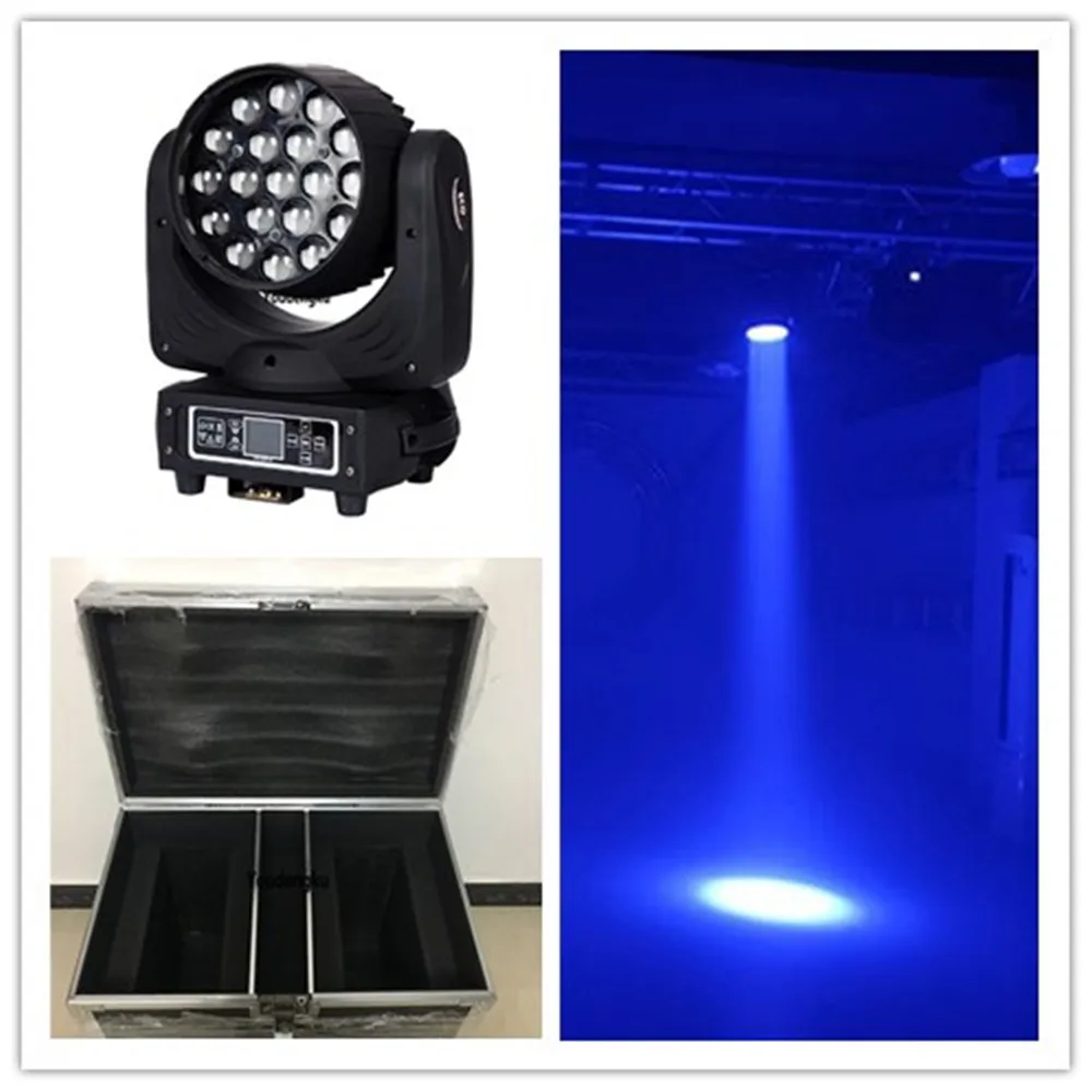 

2pcs with flightcase Beam wash LED moving head zoom stage 19*10 watt lighting RGBW moving head led zoom light