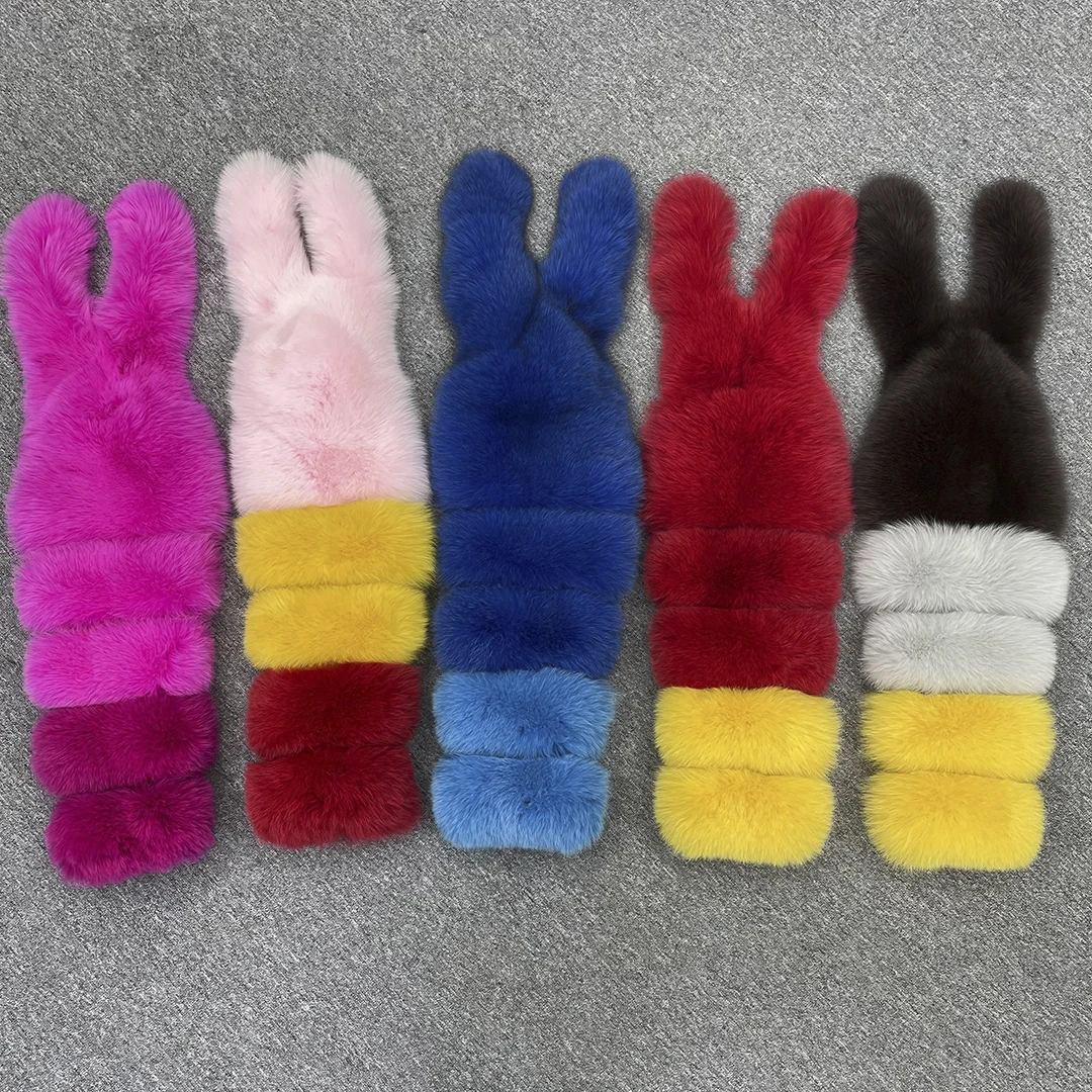 แขนเสื้อขนสุนัขจิ้งจอกแท้ JANEFUR รุ่นใหม่ทันสมัย สำหรับผู้หญิง ฤดูหนาว อุ่นสบาย แฟชั่นหรูหรา เสื้อโค้ทขนสัตว์ สีรุ้ง ผลิตตามสั่ง ขายส่ง แขนเสื้อขนสัตว์เดี่ยว