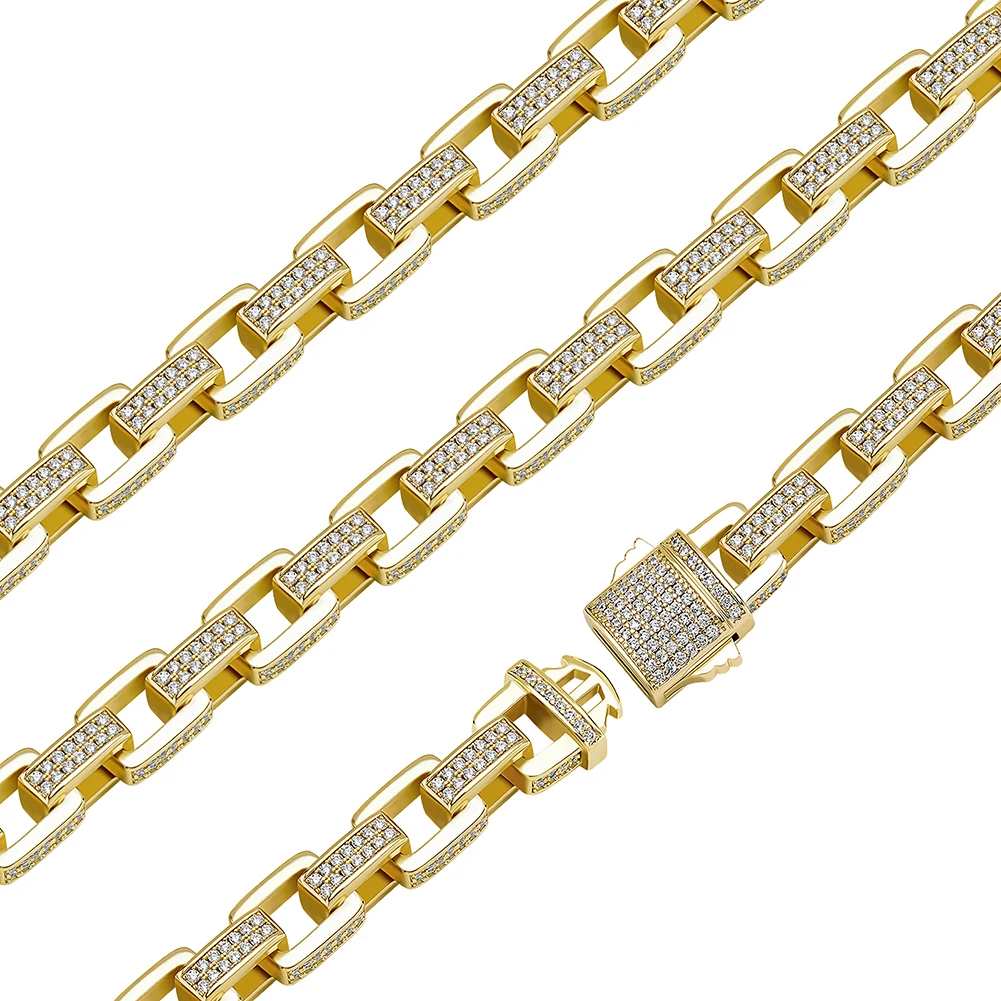 TOPGRILLZ 8mm Ice Box Link Chain Bracelet Full Micro Pave Cubic Zirconia Bracelet For Women/Men Hip Hop Punk Jewelry Party Gift