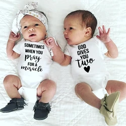 Twins Pregnancy Announcement Twins Outfits Baby Boys Girls Bodysuits Expecting Twin Pregnant with Twins Pregnancy Reveal Tee